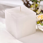 Свеча куб Бергамо 75 мм белая