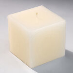 Свеча куб Бергамо 75 мм слоновая кость