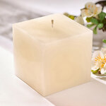 Свеча куб Бергамо 75 мм слоновая кость