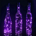 Гирлянда-пробка для бутылки Violet Lights 1 м, 10 фиолетовых LED ламп, на батарейках, IP20