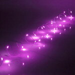 Светодиодная гирлянда на батарейках Роса, 3 м, 30 фиолетовых LED ламп, серебряная проволока, IP20
