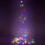 Гирлянда на елку 180-210 см Лучи Росы, 8 нитей, 160 разноцветных MINILED ламп, серебряная проволока, IP20