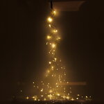 Гирлянда на елку 180-210 см Лучи Росы, 8 нитей, 160 теплых белых MINILED ламп, серебряная проволока, IP20