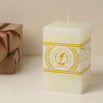 Свеча квадратная Бергамо 125*75 мм слоновая кость