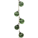 Гирлянда из стеклянных шаров Фантазия 120 см зеленый бархат