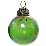 Винтажный елочный шар Lorenza - Зеленая Лужайка 10 см, стекло