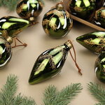 Набор стеклянных шаров Olive Ramo 8-12 см, 12 шт
