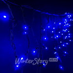 Светодиодная бахрома 3*0.5 м, 112 синих LED ламп, черный КАУЧУК+ПВХ, соединяемая, IP54