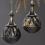 Елочная игрушка Fattura - Antique Brown 8 см, 2 шт, пластик