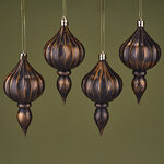 Елочная игрушка Fattura - Antique Brown 12 см, 4 шт, пластик