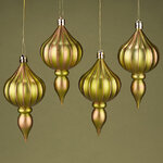 Елочная игрушка Fattura - Antique Olive 12 см, 4 шт, пластик