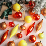 Набор пластиковых шаров Кастелло: Orange Sunset 6-14 см, 26 шт