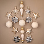 Набор елочных игрушек Шарлоттен - Pastel Haze 7-17 см, 18 шт, пластик