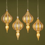 Елочная игрушка Eclatant - Light Gold 12 см, 4 шт, пластик