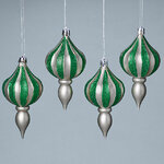 Елочная игрушка Eclatant - Silver Green 12 см, 4 шт, пластик