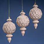 Елочная игрушка Palazzo: Винтажный розовый 16 см, 3 шт, пластик, подвеска