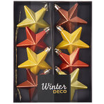 Набор елочных игрушек Звезды: Парижская Ночь 7 см, 8 шт, пластик, подвеска