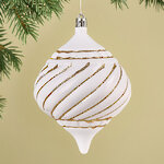 Елочная игрушка Blanco Ramona 14 см белая, пластик