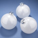 Елочные ПЭТ шары Albertine - Glaze White 15 см, 3 шт