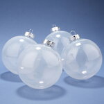 Елочные ПЭТ шары Albertine - Glaze White 10 см, 4 шт