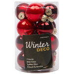 Коллекция стеклянных елочных шаров Гранатовый Коктейль 3.5 см, 16 шт