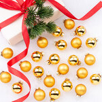Набор стеклянных шаров 2.5 см насыщенно-золотой mix, 24 шт