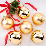 Набор стеклянных шаров 8 см золотой mix, 6 шт