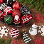 Набор елочных игрушек Новогодняя Сказка 8-12 см, 25 шт, красный с белым, пластик