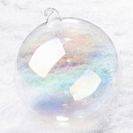 Стеклянный елочный шар Royal Classic 15 см, прозрачный перламутр