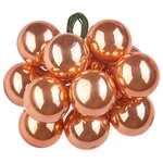 Гроздь из 12 стеклянных шаров на проволоке 2.5 см, оранжевый шелк глянцевый