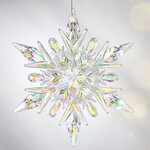 Елочная игрушка Снежинка - Mystery Winter 12 см перламутровая, подвеска