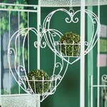 Подвесное кашпо-корзина Сердце Бланкарде 39*39 см белое, металл