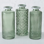 Набор стеклянных ваз Рошель Грин 13 см, 3 шт