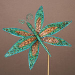 Елочная игрушка Бабочка Буколики 35 см бирюзовая, клипса