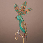 Елочная игрушка Попугай Эбру 30 см, клипса