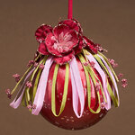 Винтажный елочный шар Матинэ в Валлонии 10 см бургунди