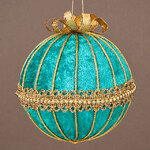 Винтажный елочный шар Адажио Веймара 11 см бирюзовый