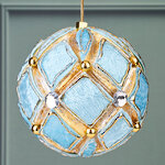 Винтажный елочный шар Equatore 10 см голубой