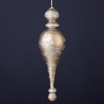 Винтажная елочная игрушка Сосулька Милана 25 см, серебряная, подвеска