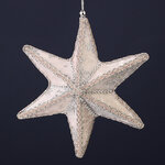 Елочная игрушка Звезда Лорда Байрона 15 см серебряная, подвеска