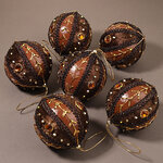 Набор елочных шаров Дворцовый Мотет 8 см ореховый, 6 шт