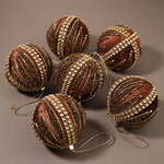 Набор елочных шаров Флорентийская Романеска 8 см ореховый, 6 шт