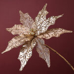 Искусственная пуансеттия Aemilius 25 см золотая, клипса