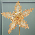 Искусственная пуансеттия Арройо 25 см золотая, клипса