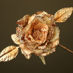 Искусственная роза Золотая Fabiana 18 см, клипса