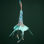 Елочная игрушка Цветок Питти - Morning Glory 30 см бирюзовая, подвеска