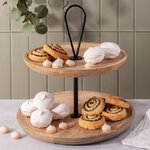 Деревянная этажерка для закусок Bedonia 35 см, двухъярусная