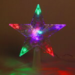 Светящаяся звезда на елку Фейерверк 16 см, 10 разноцветных LED ламп с мерцанием, на батарейках