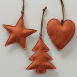 Набор елочных игрушек Этельберт 10 см терракотовый, 3 шт, подвеска