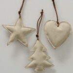 Набор елочных игрушек Этельберт 10 см белый, 3 шт, подвеска